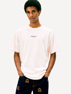Camiseta Tommy Jeans Masculina Frontal Linear Logo Off White