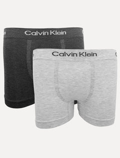 Cuecas Calvin Klein Trunk Seamless Viscose Logo Mescla Chumbo e Cinza Claro Pack 2UN