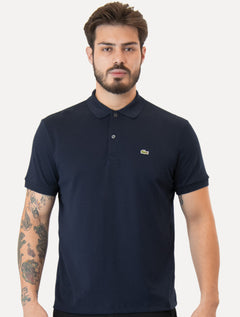 Polo Lacoste Masculina Malha Regular Fit Light Pima Cotton Azul Marinho
