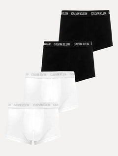 Cueca Calvin Klein Low Rise Trunk Classic Branca Preta Pack 4 UN