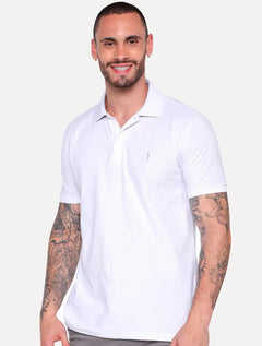 Polo Aleatory Masculina Piquet Light Inner Contrast Branca