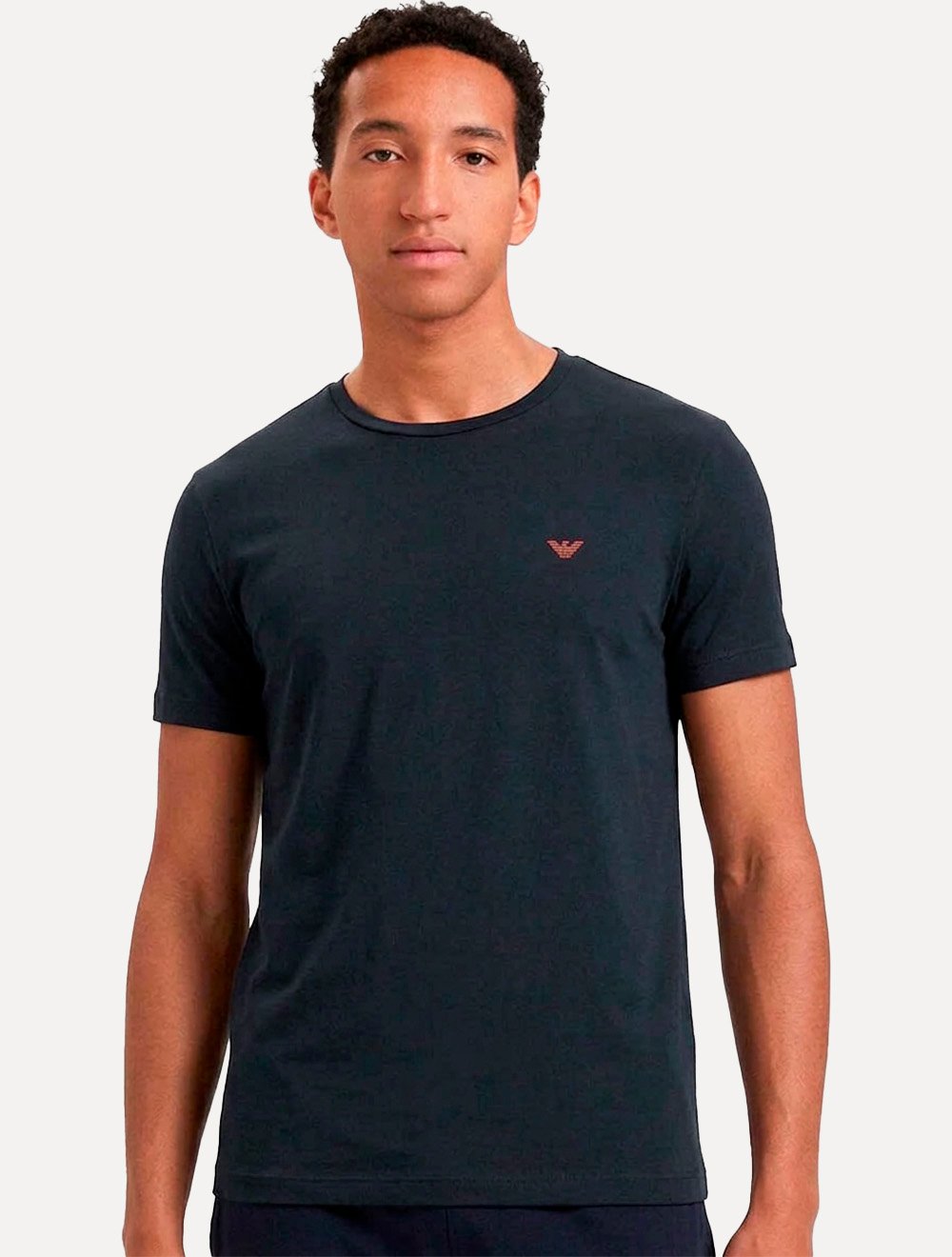 Kit Camisetas Empório Armani Masculina C-Neck Printed Logo Vermelha e Azul Marinho