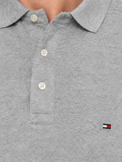 Polo Tommy Hilfiger Masculina Slim Piquet 1985 Cinza Mescla Claro