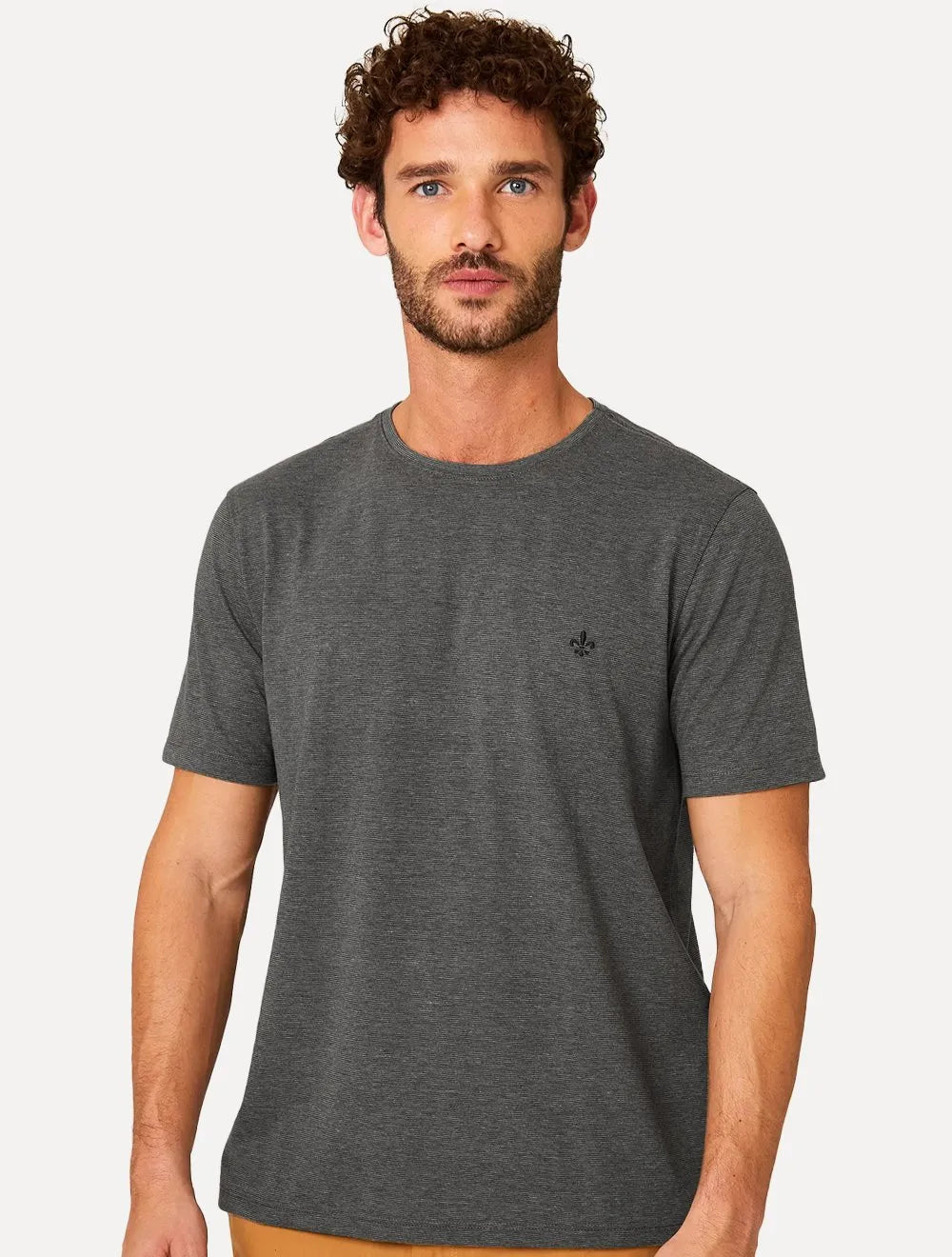 Kit Camisetas Dudalina Masculina Malha Preto Listrado e Branco