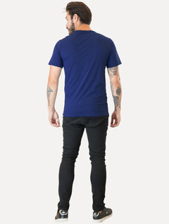 Camiseta Ralph Lauren Masculina Custom Slim Fit Red Icon Azul Escuro