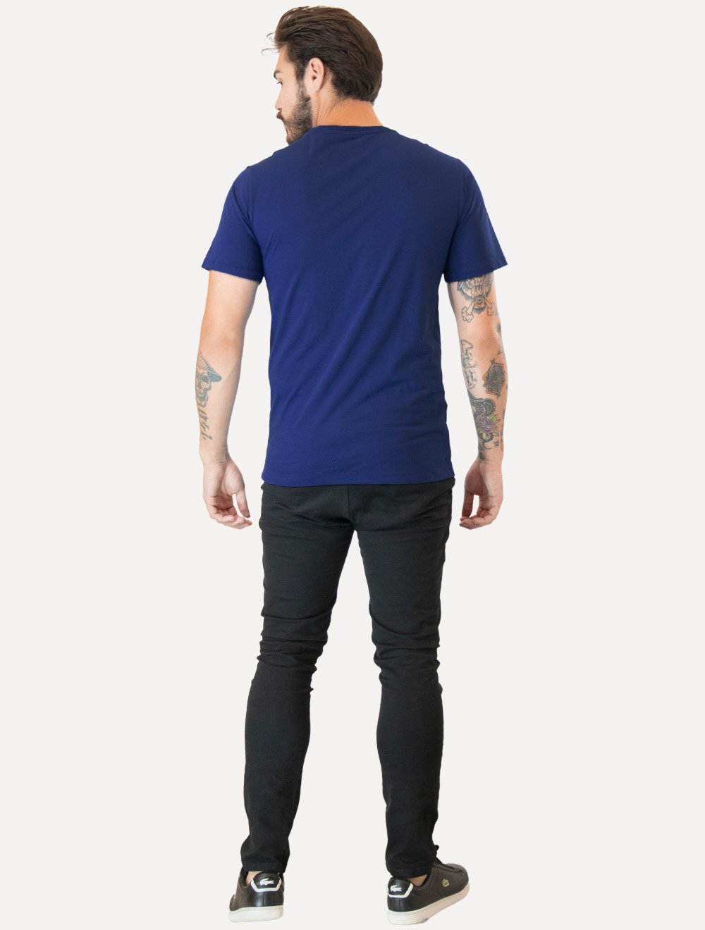 Camiseta Ralph Lauren Masculina Custom Slim Fit Red Icon Azul Escuro