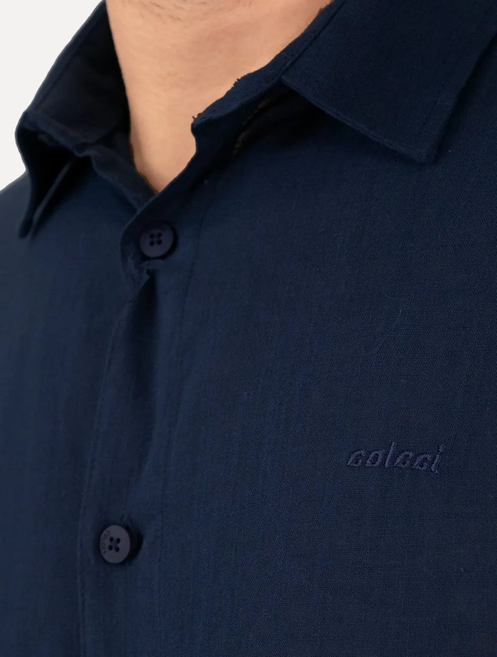 Camisa Colcci Masculina Relax Logo Azul Marinho