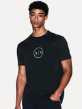 Camiseta Armani Exchange Masculina Regular Circle AX Logo Azul Marinho