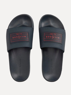 Chinelo Tommy Hilfiger Patch Pool Slide Azul Marinho