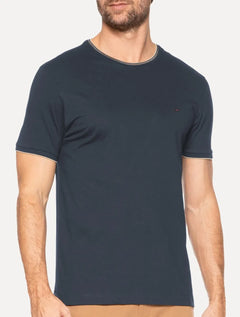Camiseta Aramis Masculina Gold Friso Gola Azul Marinho