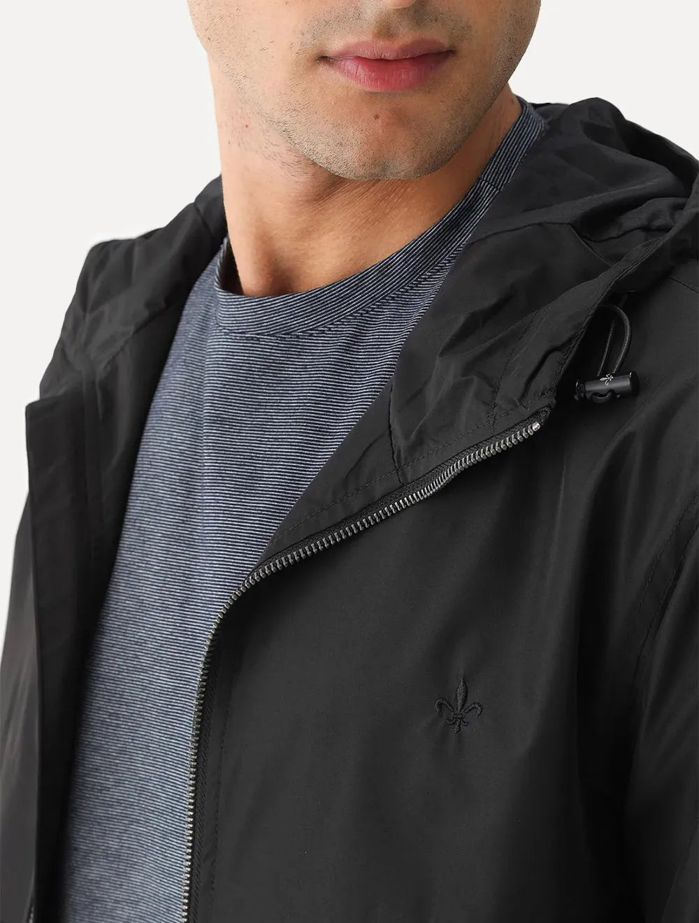 Jaqueta Dudalina Masculina Corta Vento Nylon Preta
