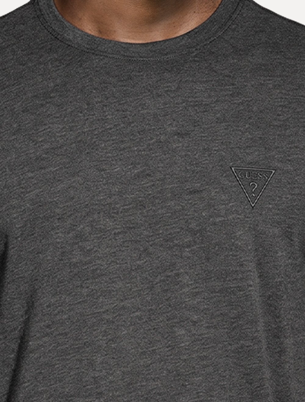 Camiseta Guess Masculina Bordado Peito Cinza Escuro