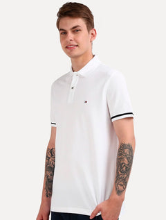 Polo Tommy Hilfiger Masculina Regular Piquet Under Placket Detail Branca