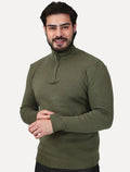 Suéter Dixen Masculino Tricot Half-Zip Gola Alta Verde