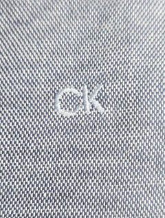 Camisa Calvin Klein Masculina Slim Fit Oxford Leve Marinho Mescla