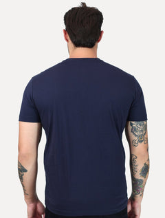 Camiseta K&J Black Masculina Slim Pima Cotton Premium Azul Marinho