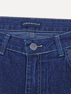 Bermuda Aeropostale Masculina Jeans Walk Azul Escuro