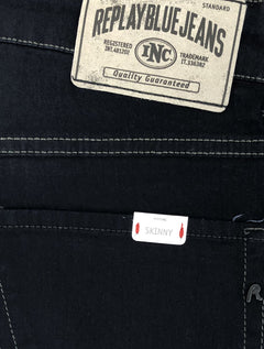 Calça Replay Jeans Masculina Tinmar Skinny Black Blue Escura