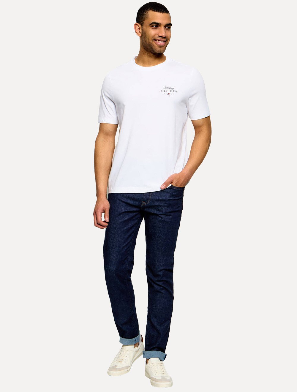 Camiseta Tommy Hilfiger Masculina Brand Love Signature Logo Branca