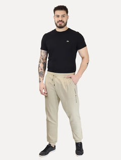 Calça Tommy Hilfiger Masculina Moletom Track Drawstring Vertical Logo Creme