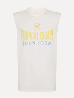 Regata John John Masculina Relaxed Fit Tropical Branca