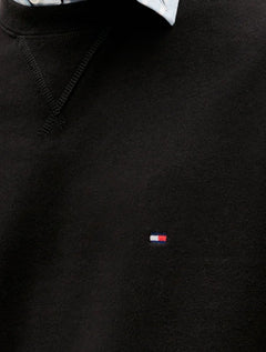 Moletom Tommy Hilfiger Masculino Essential Fleece Crewneck Flag Preto
