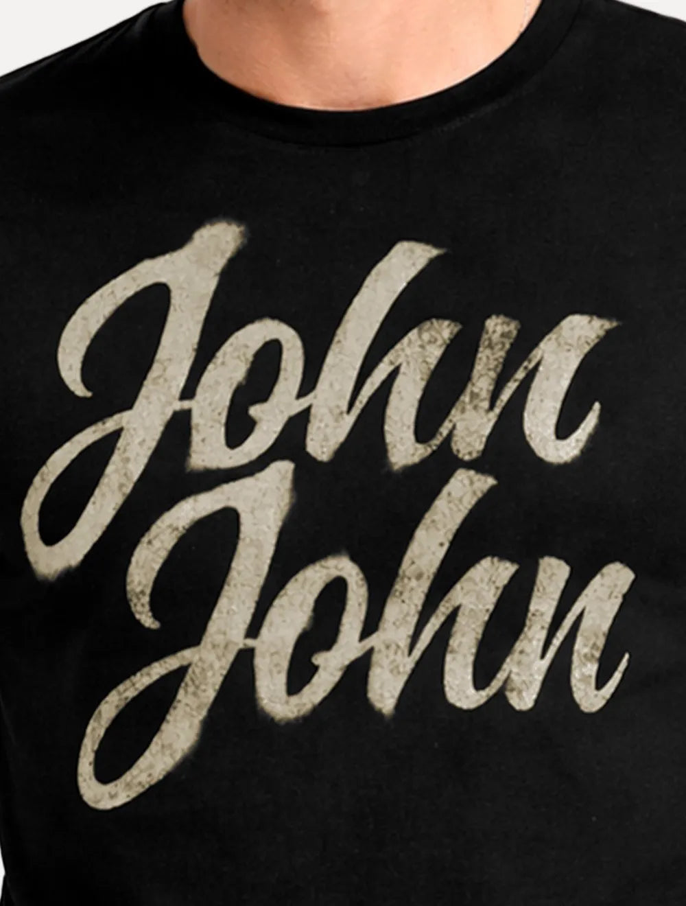 Camiseta John John Masculina Regular Graffiti Logo Name Preta
