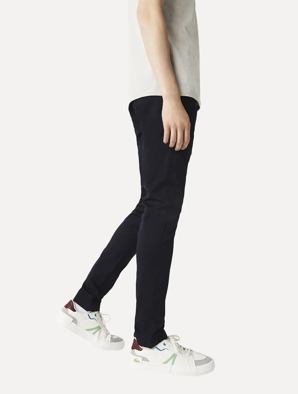 Calça Lacoste Masculina Sarja Chino Slim Fit New Classic Azul Marinho