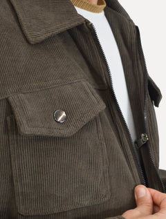Jaqueta Dixen Masculina Cotelê Canelada Pockets FullZip Marrom