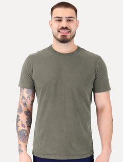 Camiseta Aramis Masculina Regular Piquet Bordado Verde Militar