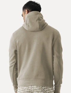 Casaco Calvin Klein Jeans Masculino Hoody Cotton CK Bordado Cáqui Médio