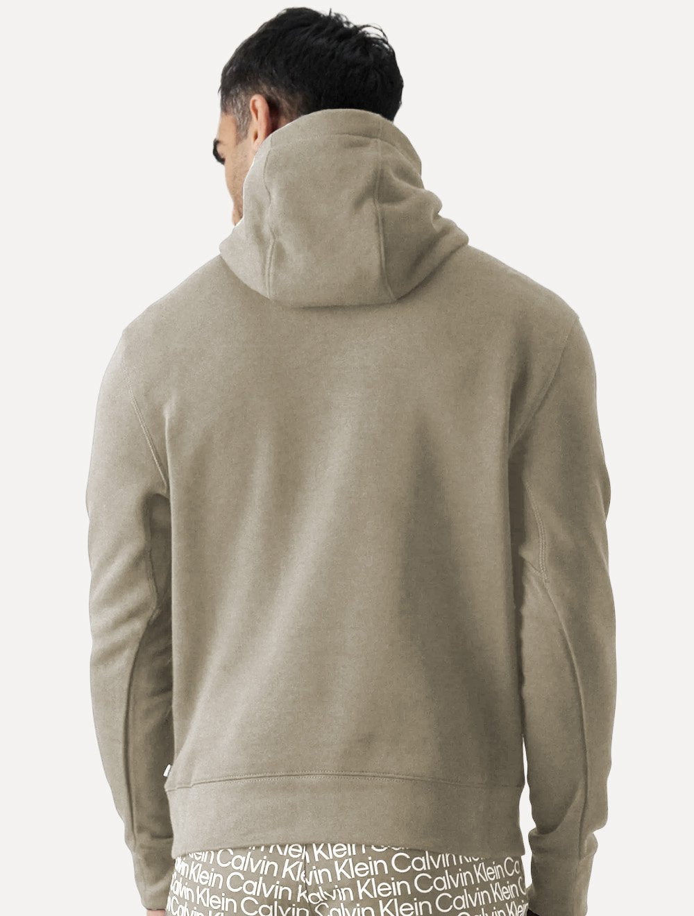 Casaco Calvin Klein Jeans Masculino Hoody Cotton CK Bordado Cáqui Médio