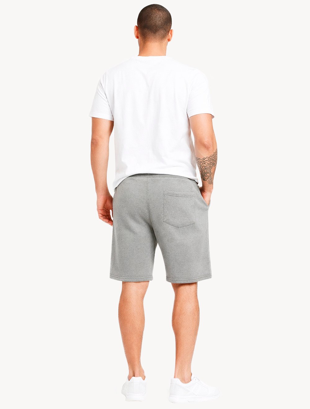 Bermuda John John Masculina Moletom New Basic Print Cinza Claro