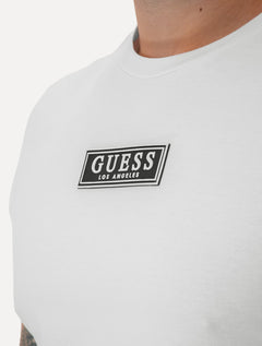 Camiseta Guess Masculina Patch Logo Branca