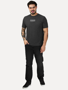 Camiseta Guess Masculina Patch Logo Cinza Escuro