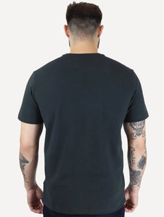 Camiseta Calvin Klein Masculina Piquet Rubber Patch Mono Logo Azul Marinho