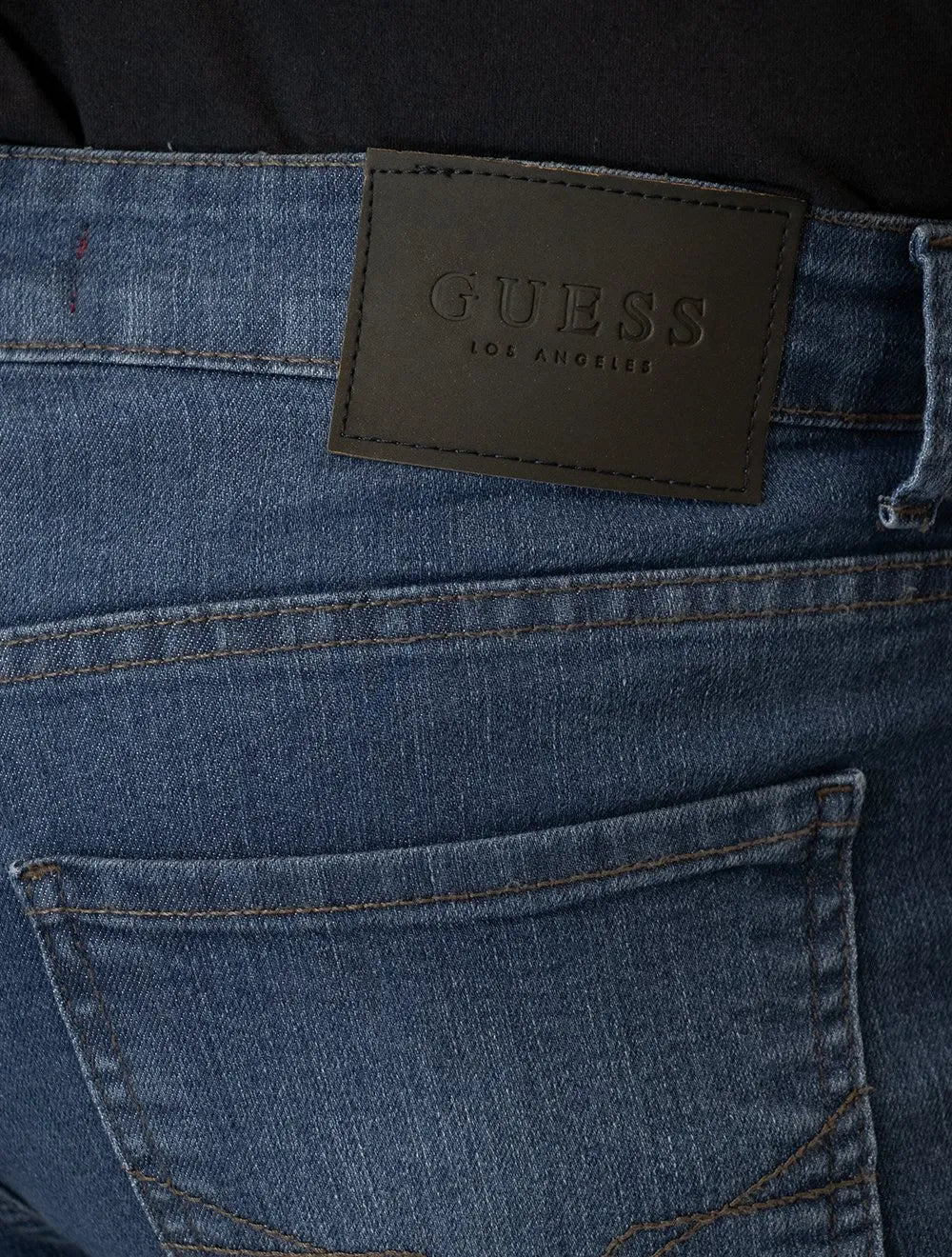 Calça Guess Jeans Masculina Slim Straight Azul Médio