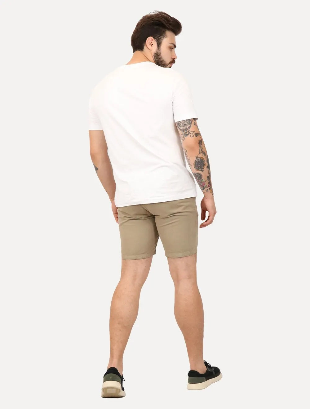 Bermuda Calvin Klein Jeans Sarja Hoop Bolso Faca Cáqui Médio