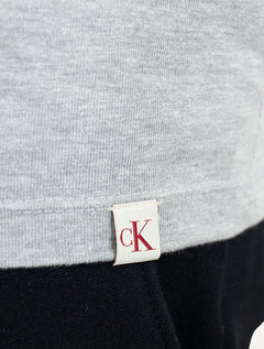 Camiseta Calvin Klein Masculina Malhão Com Punhos Cinza Mescla