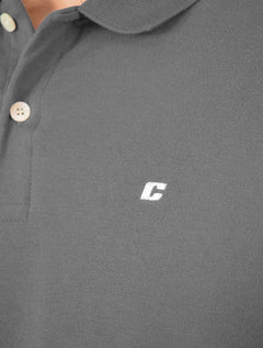 Polo Colcci Masculina Piquet Slim Light Logo Grafite