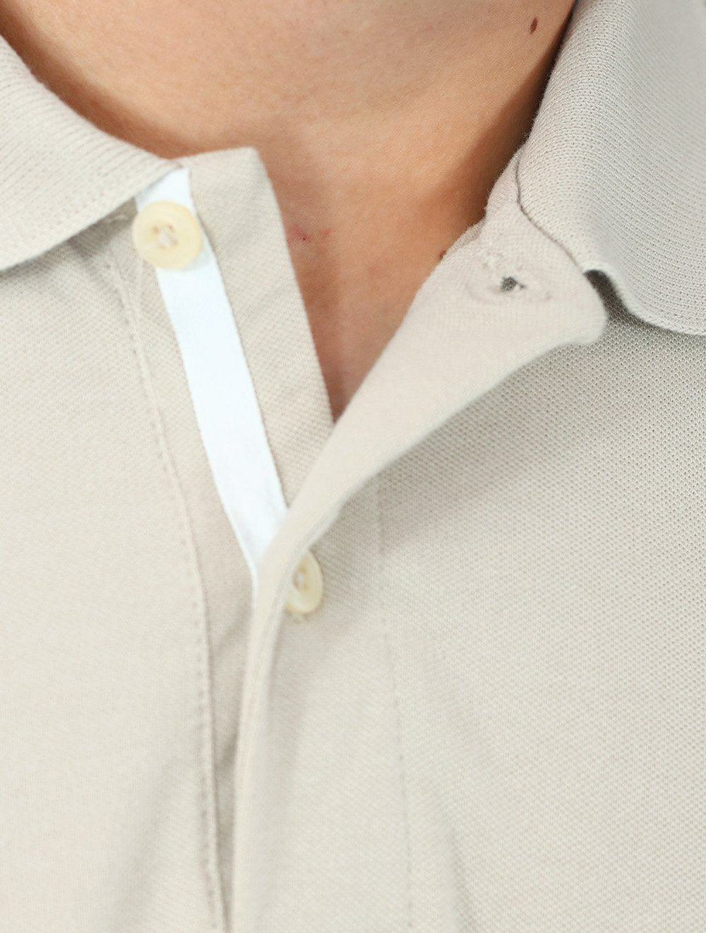 Polo Aramis Masculina Piquet Inner Detail Light Logo Areia
