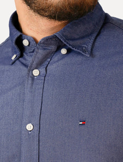 Camisa Tommy Hilfiger Masculina Regular Core Oxford Marinho Mescla
