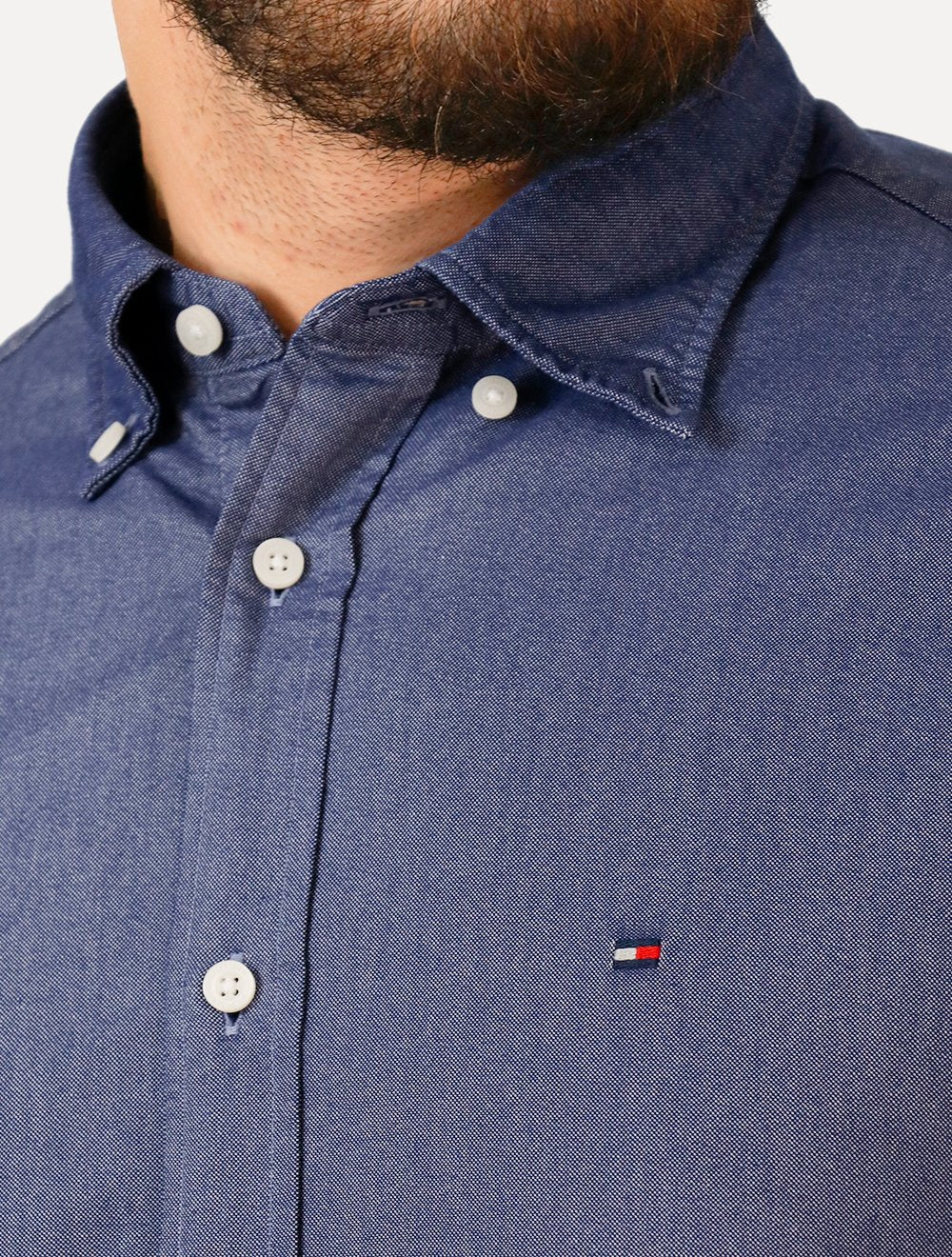 Camisa Tommy Hilfiger Masculina Regular Core Oxford Marinho Mescla