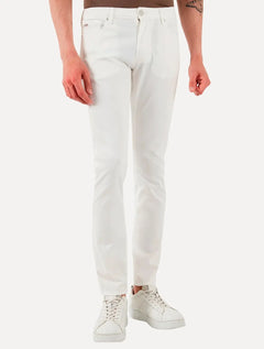 Calça Jeans Empório Armani Masculina J06 Slim Fit Cintura Baixa Branca