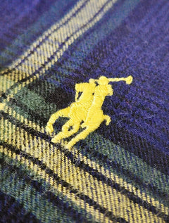 Camisa Ralph Lauren Masculina Custom Flannel Xadrez Banff Azul Marinho