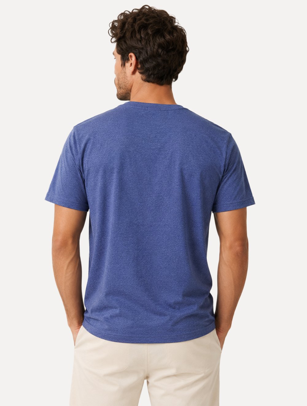 Camiseta Dudalina Masculina Basic Sobretinta Mono Icon Azul Mescla