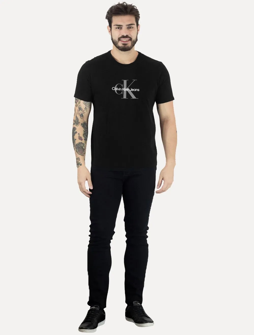 Camiseta Calvin Klein Jeans Masculina Reissue Large Logo Preta
