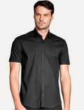 Camisa Aramis Masculina Manga Curta Slim Stretch Tricoline Preto