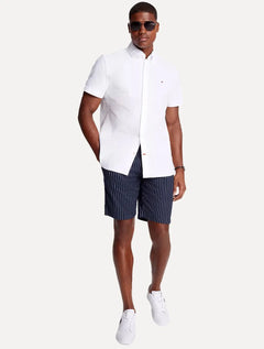Camisa Tommy Hilfiger Masculina Manga Curta Regular Core Oxford Branca