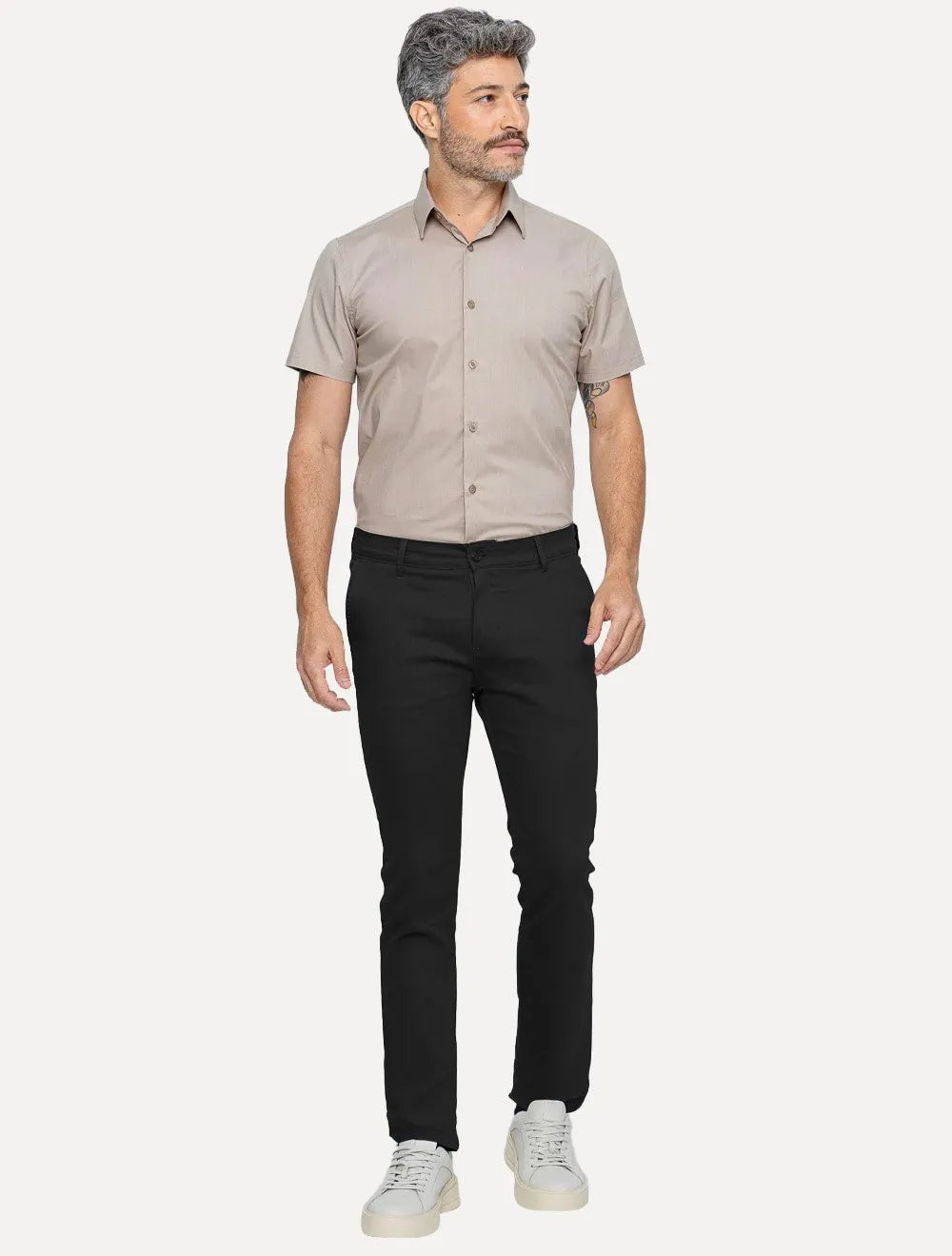 Calça King & Joe Sarja Masculina Slim Preta